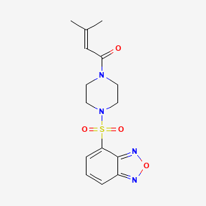 molecular formula C15H18N4O4S B12171294 1-[4-(2,1,3-Benzoxadiazol-4-ylsulfonyl)piperazin-1-yl]-3-methylbut-2-en-1-one 