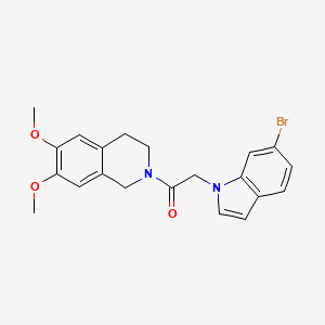 molecular formula C21H21BrN2O3 B12171320 2-(6-bromo-1H-indol-1-yl)-1-(6,7-dimethoxy-3,4-dihydroisoquinolin-2(1H)-yl)ethanone 