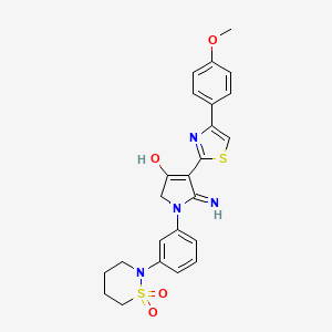 molecular formula C24H24N4O4S2 B12171355 1-[3-(1,1-dioxido-1,2-thiazinan-2-yl)phenyl]-5-imino-4-[4-(4-methoxyphenyl)-1,3-thiazol-2-yl]-2,5-dihydro-1H-pyrrol-3-ol 