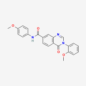 molecular formula C23H19N3O4 B12171468 3-(2-methoxyphenyl)-N-(4-methoxyphenyl)-4-oxo-3,4-dihydroquinazoline-7-carboxamide 