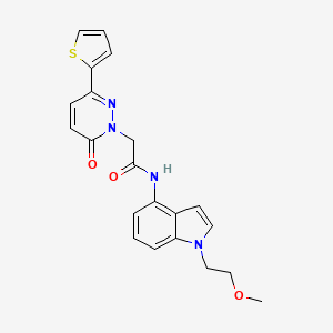 molecular formula C21H20N4O3S B12171496 N-[1-(2-methoxyethyl)-1H-indol-4-yl]-2-[6-oxo-3-(thiophen-2-yl)pyridazin-1(6H)-yl]acetamide 