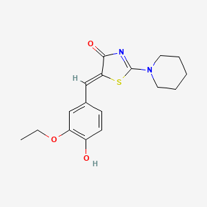 molecular formula C17H20N2O3S B12171499 (5Z)-5-(3-ethoxy-4-hydroxybenzylidene)-2-(piperidin-1-yl)-1,3-thiazol-4(5H)-one 