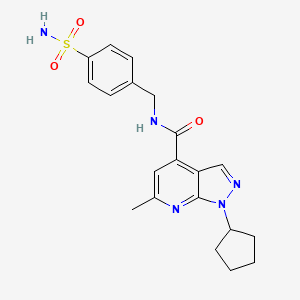 molecular formula C20H23N5O3S B12171511 1-cyclopentyl-6-methyl-N-(4-sulfamoylbenzyl)-1H-pyrazolo[3,4-b]pyridine-4-carboxamide 