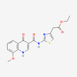 Ethyl (2-{[(4-hydroxy-8-methoxyquinolin-3-yl)carbonyl]amino}-1,3-thiazol-4-yl)acetate