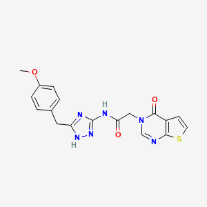 N-[3-(4-methoxybenzyl)-1H-1,2,4-triazol-5-yl]-2-(4-oxothieno[2,3-d]pyrimidin-3(4H)-yl)acetamide