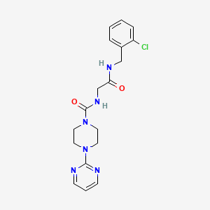 molecular formula C18H21ClN6O2 B12171716 N-{2-[(2-chlorobenzyl)amino]-2-oxoethyl}-4-(pyrimidin-2-yl)piperazine-1-carboxamide 