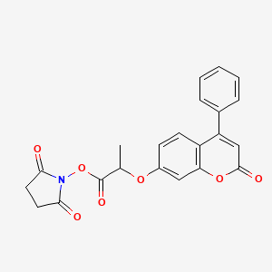 1-({2-[(2-oxo-4-phenyl-2H-chromen-7-yl)oxy]propanoyl}oxy)pyrrolidine-2,5-dione