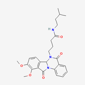 4-(9,10-dimethoxy-5,11-dioxo-6a,11-dihydroisoindolo[2,1-a]quinazolin-6(5H)-yl)-N-(3-methylbutyl)butanamide