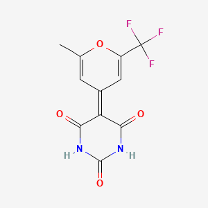 5-[2-methyl-6-(trifluoromethyl)-4H-pyran-4-ylidene]pyrimidine-2,4,6(1H,3H,5H)-trione