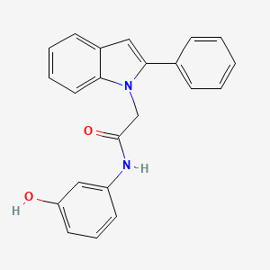 molecular formula C22H18N2O2 B12171842 N-(3-hydroxyphenyl)-2-(2-phenyl-1H-indol-1-yl)acetamide 