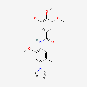 molecular formula C22H24N2O5 B12171851 3,4,5-trimethoxy-N-[2-methoxy-5-methyl-4-(1H-pyrrol-1-yl)phenyl]benzamide 