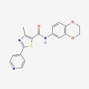 molecular formula C18H15N3O3S B12171897 N-(2,3-dihydro-1,4-benzodioxin-6-yl)-4-methyl-2-(pyridin-4-yl)-1,3-thiazole-5-carboxamide 