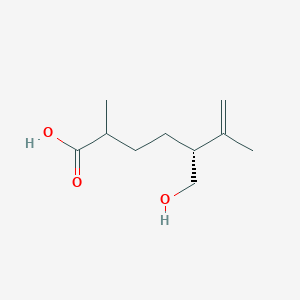 molecular formula C10H18O3 B1217196 (5S)-6-Hydroxy-5-isopropenyl-2-methylhexanoate 