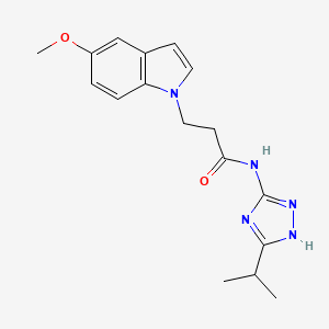 3-(5-methoxy-1H-indol-1-yl)-N-[3-(propan-2-yl)-1H-1,2,4-triazol-5-yl]propanamide