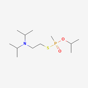 molecular formula C12H28NO2PS B1217212 Phosphonothioic acid, methyl-, S-(2-(bis(1-methylethyl)amino)ethyl) O-(1-methylethyl) ester CAS No. 51446-23-2