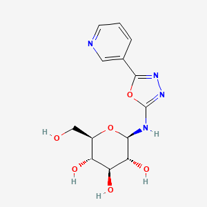 molecular formula C13H16N4O6 B1217216 2-(N-D-Glucosylamino)-5-(3-pyridyl)-1,3,4-oxadiazole CAS No. 51202-84-7