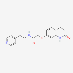 molecular formula C18H19N3O3 B12172166 2-[(2-hydroxy-3,4-dihydroquinolin-7-yl)oxy]-N-[2-(pyridin-4-yl)ethyl]acetamide 