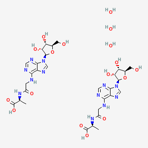 molecular formula C30H46N12O17 B1217217 N-(9-beta-D-Ribofuranosylpurin-6-yl)glycyl-1-alanine CAS No. 61088-71-9