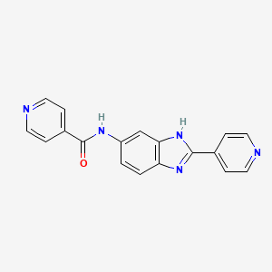 molecular formula C18H13N5O B12172193 N-[2-(pyridin-4-yl)-1H-benzimidazol-5-yl]pyridine-4-carboxamide 