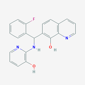 7-[(2-Fluorophenyl)[(3-hydroxypyridin-2-yl)amino]methyl]quinolin-8-ol