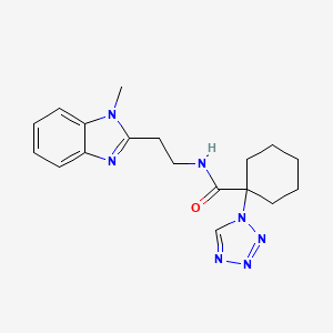 molecular formula C18H23N7O B12172200 N-[2-(1-methyl-1H-benzimidazol-2-yl)ethyl]-1-(1H-tetrazol-1-yl)cyclohexanecarboxamide 