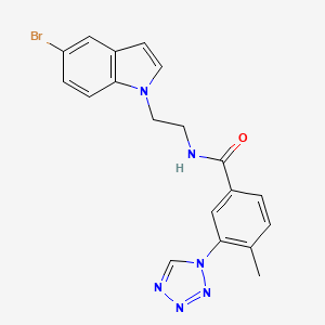 molecular formula C19H17BrN6O B12172204 N-[2-(5-bromo-1H-indol-1-yl)ethyl]-4-methyl-3-(1H-tetrazol-1-yl)benzamide 