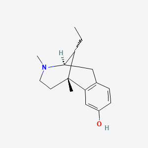 molecular formula C16H23NO B1217221 2,5-Dimethyl-9 alpha-ethyl-2'-hydroxy-6,7-benzomorphan CAS No. 28623-78-1