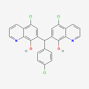 molecular formula C25H15Cl3N2O2 B12172212 5-Chloro-7-[(5-chloro-8-hydroxyquinolin-7-yl)(4-chlorophenyl)methyl]quinolin-8-ol 