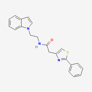 molecular formula C21H19N3OS B12172240 N-[2-(1H-indol-1-yl)ethyl]-2-(2-phenyl-1,3-thiazol-4-yl)acetamide 