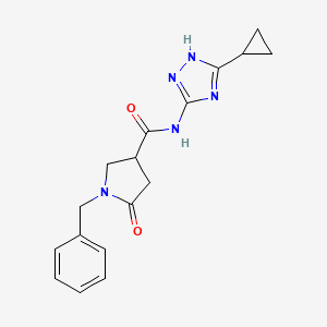 molecular formula C17H19N5O2 B12172243 1-benzyl-N-(3-cyclopropyl-1H-1,2,4-triazol-5-yl)-5-oxopyrrolidine-3-carboxamide 