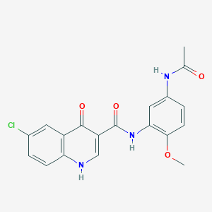 N-[5-(acetylamino)-2-methoxyphenyl]-6-chloro-4-oxo-1,4-dihydroquinoline-3-carboxamide