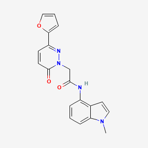 molecular formula C19H16N4O3 B12172295 2-[3-(furan-2-yl)-6-oxopyridazin-1(6H)-yl]-N-(1-methyl-1H-indol-4-yl)acetamide 