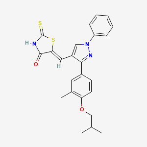 (5Z)-5-({3-[3-methyl-4-(2-methylpropoxy)phenyl]-1-phenyl-1H-pyrazol-4-yl}methylidene)-2-thioxo-1,3-thiazolidin-4-one