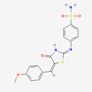 4-{[(2Z,5E)-5-(4-methoxybenzylidene)-4-oxo-1,3-thiazolidin-2-ylidene]amino}benzenesulfonamide