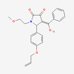 molecular formula C23H23NO5 B12172466 (4E)-4-[hydroxy(phenyl)methylidene]-1-(2-methoxyethyl)-5-[4-(prop-2-en-1-yloxy)phenyl]pyrrolidine-2,3-dione 