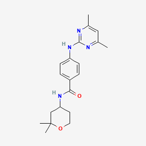 4-((4,6-dimethylpyrimidin-2-yl)amino)-N-(2,2-dimethyltetrahydro-2H-pyran-4-yl)benzamide