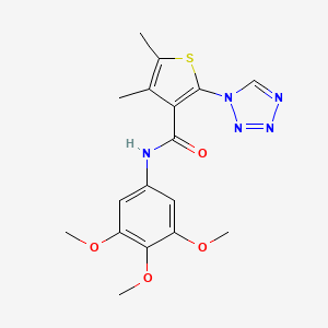 molecular formula C17H19N5O4S B12172498 4,5-dimethyl-2-(1H-tetrazol-1-yl)-N-(3,4,5-trimethoxyphenyl)thiophene-3-carboxamide 