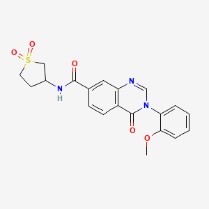 molecular formula C20H19N3O5S B12172508 N-(1,1-dioxidotetrahydrothiophen-3-yl)-3-(2-methoxyphenyl)-4-oxo-3,4-dihydroquinazoline-7-carboxamide 