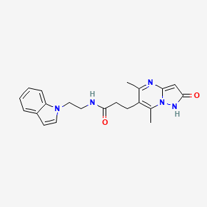 molecular formula C21H23N5O2 B12172518 3-(5,7-dimethyl-2-oxo-1,2-dihydropyrazolo[1,5-a]pyrimidin-6-yl)-N-[2-(1H-indol-1-yl)ethyl]propanamide 