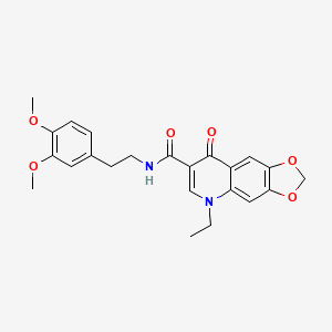 molecular formula C23H24N2O6 B12172543 N-[2-(3,4-dimethoxyphenyl)ethyl]-5-ethyl-8-oxo-5,8-dihydro[1,3]dioxolo[4,5-g]quinoline-7-carboxamide 