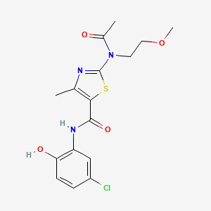 molecular formula C16H18ClN3O4S B12172548 2-[acetyl(2-methoxyethyl)amino]-N-(5-chloro-2-hydroxyphenyl)-4-methyl-1,3-thiazole-5-carboxamide 