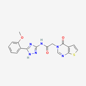 N-[3-(2-methoxyphenyl)-1H-1,2,4-triazol-5-yl]-2-(4-oxothieno[2,3-d]pyrimidin-3(4H)-yl)acetamide