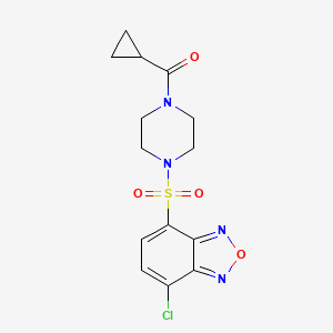 molecular formula C14H15ClN4O4S B12172591 {4-[(7-Chloro-2,1,3-benzoxadiazol-4-yl)sulfonyl]piperazin-1-yl}(cyclopropyl)methanone 