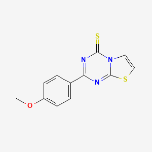 molecular formula C12H9N3OS2 B12172611 2-(4-methoxyphenyl)-4H-[1,3]thiazolo[3,2-a][1,3,5]triazine-4-thione 