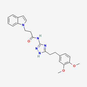 N-{3-[2-(3,4-dimethoxyphenyl)ethyl]-1H-1,2,4-triazol-5-yl}-3-(1H-indol-1-yl)propanamide