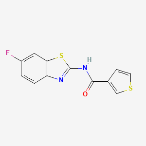 N-(6-fluoro-1,3-benzothiazol-2-yl)thiophene-3-carboxamide