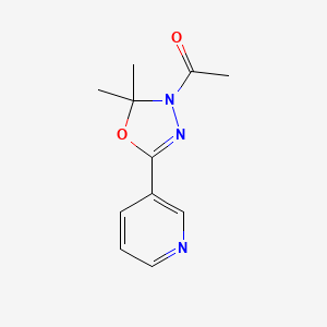 molecular formula C11H13N3O2 B12172674 1,3,4-Oxadiazole, 3-acetyl-2,3-dihydro-2,2-dimethyl-5-(3-pyridinyl)- CAS No. 89813-95-6