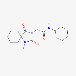 molecular formula C17H27N3O3 B12172679 N-cyclohexyl-2-(1-methyl-2,4-dioxo-1,3-diazaspiro[4.5]dec-3-yl)acetamide 