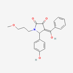 (4E)-5-(4-hydroxyphenyl)-4-[hydroxy(phenyl)methylidene]-1-(3-methoxypropyl)pyrrolidine-2,3-dione