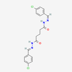 molecular formula C19H18Cl2N4O2 B12172746 N-[(E)-(4-chlorophenyl)methylideneamino]-N'-[(Z)-(4-chlorophenyl)methylideneamino]pentanediamide 